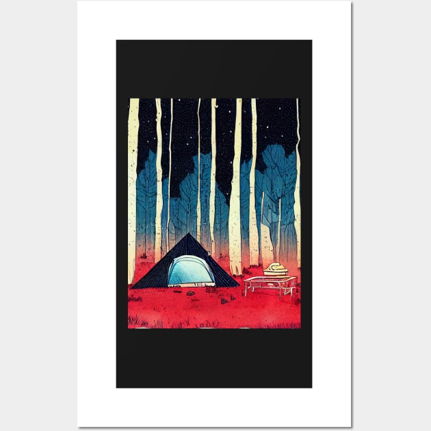 Camping in the Forest Wall Art by osmankose